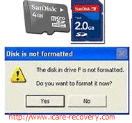 sd card not formatted