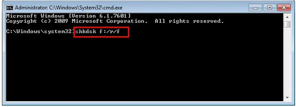 Repair corrupted disk with chkdsk