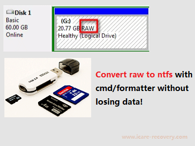 convert raw to ntfs