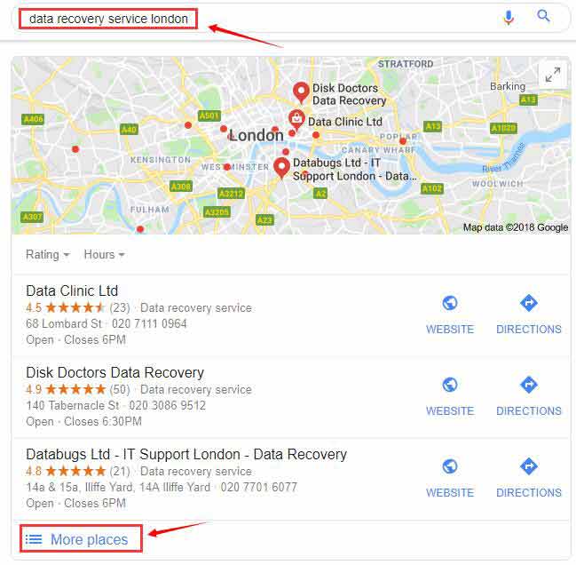 data recovery service google suggest