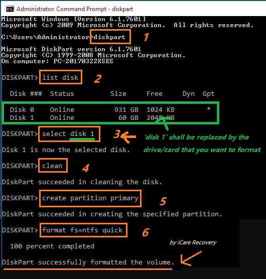 fix sandisk using cmd