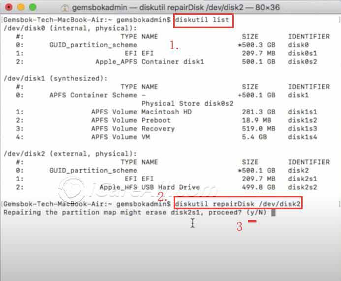 how to fix corrupted usb flash drive mac using terminal