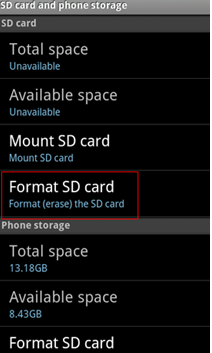 format memory card