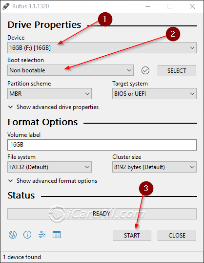 fix io device error using free tool