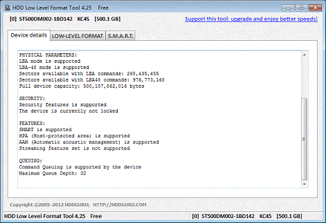 Formatage bas niveau HDD