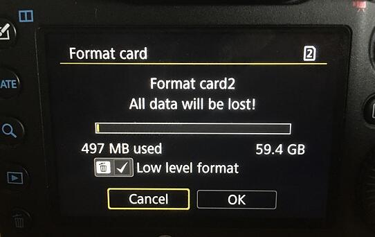 ge x600 camera will not format sd card