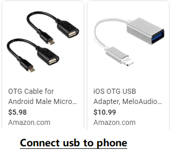 otg to connect sandisk usb on android