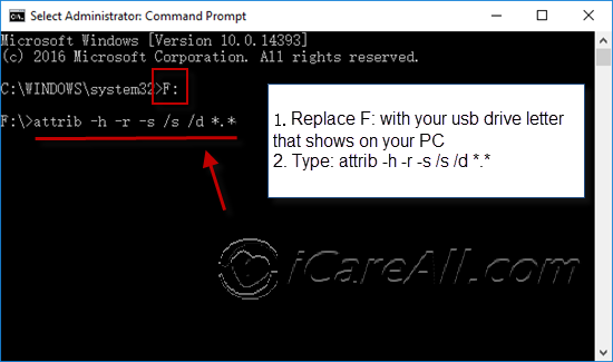 how to recover pen drive using cmd