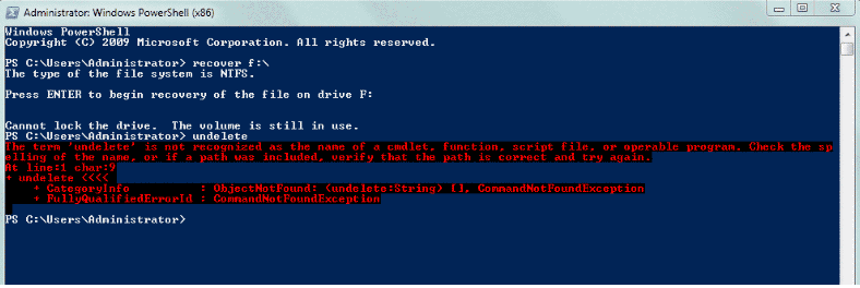 powershell recover files