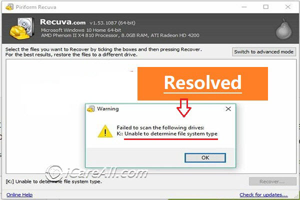 Fixes]Recuva Failed To Scan The Following Drives