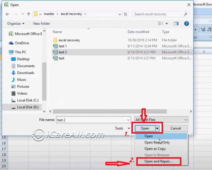 recover previous version of excel file office 2016