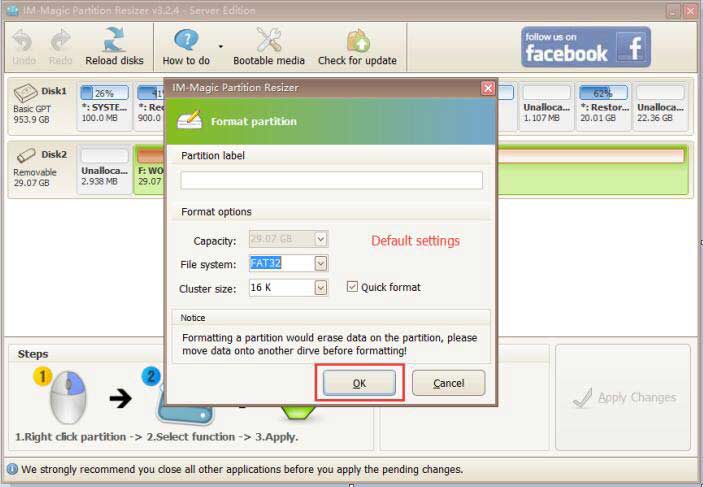 format raw ntfs by resizer