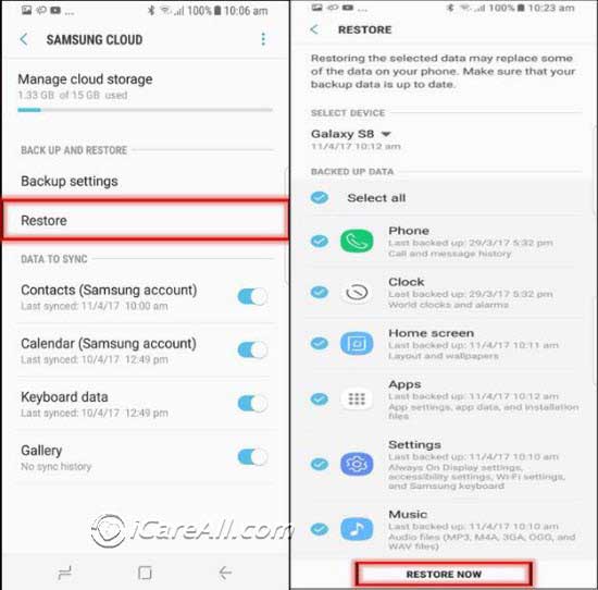 retrieve deleted image from samsung cloud