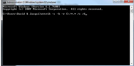 type cmd to recover files