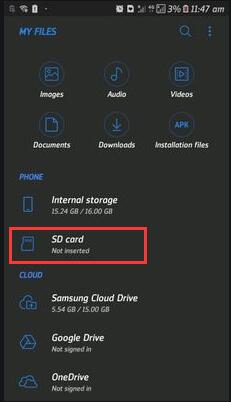 sd card not inserted
