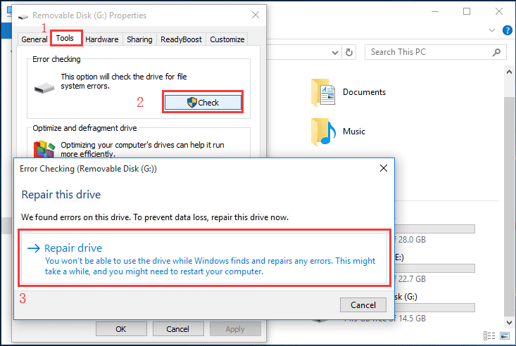 repair corrupted files on external hard drive