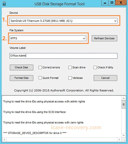 usb driver format tool for pc and mac