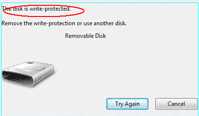 The disk is write-protected error message