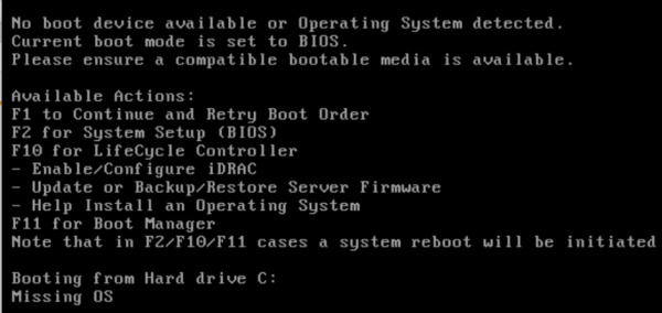 bootcamp no bootable device